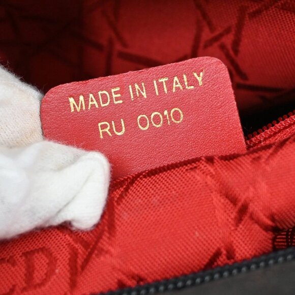 CHRISTIAN DIOR Lady Cannage Tote Hand Bag Nylon Leather Black GHW Italy 73FC009 - Picture 16 of 16